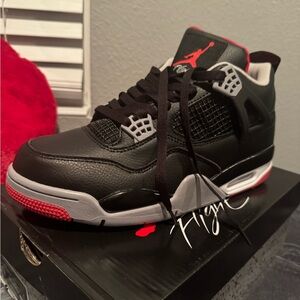 Black and Red retro 4 Sneakers